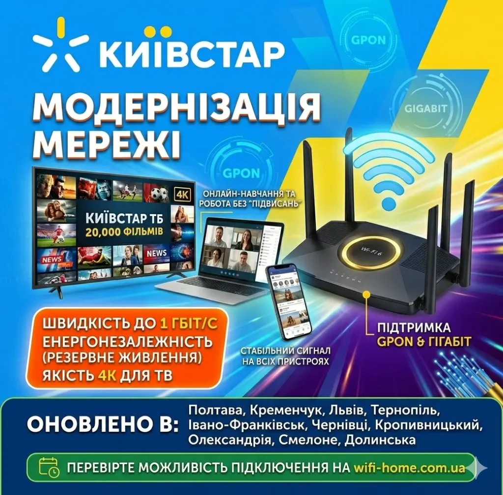 Модернизация сети Киевстар 2026